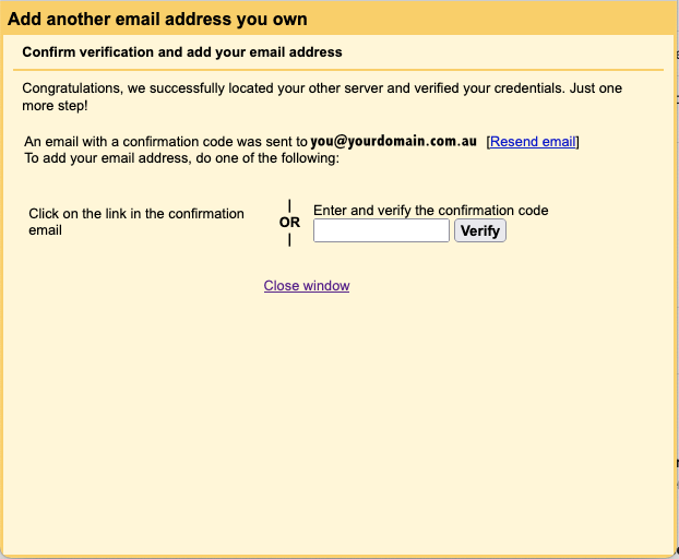Linking domain to Gmail step 5